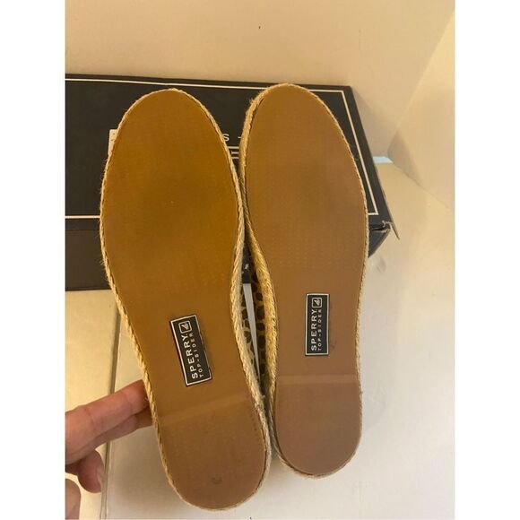 Sperry top siders Flats 8.5 animal print hemp trim #9273335 - Picture 3 of 5